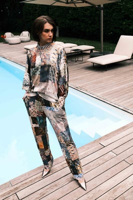 244 Maxi shirt Esther  Print U04 , 105 Pants Britta   Print U04