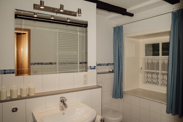 Blick in das Duschbad der Ferienwohnung 5.