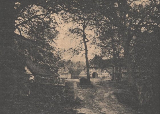 Historisches Foto mit Blick durch die Hofeinfahrt.