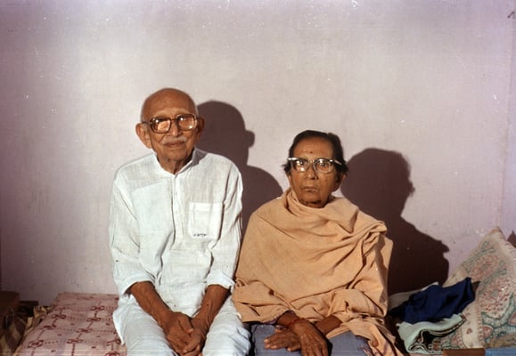 Prabhudas Gandhi and his wife Amba 1991.