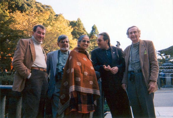Peter Rühe with Sunanda and Arun Gandhi during the International Conference for Peace Museums in Japan, 1998