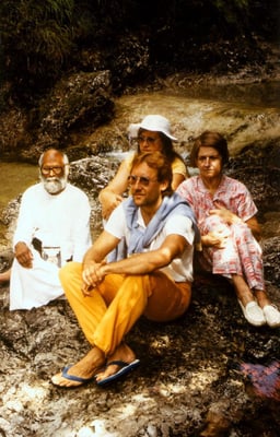 Peter Rühe with Shri S.V. Govindan (Brahma Vidya Mandir) and others in Bad Reichenhall/Austria, 1986