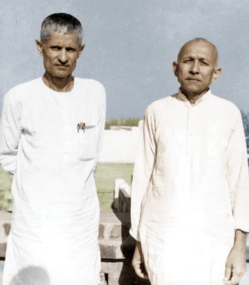 Krishnadas Gandhi (left) and his brother Prabhudas Gandhi c. 1965.
