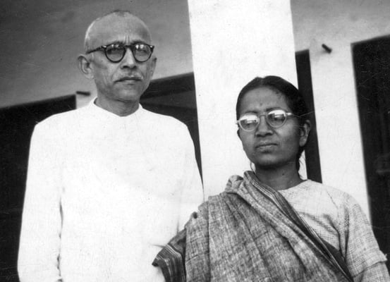 Prabhudas Gandhi and his wife Amba, c. 1965.