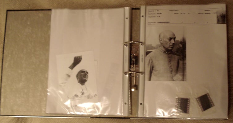 A page from a lever-arch files of the Vithalbhai Jhaveri Archive