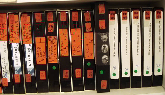 270 VHS-Video tapes containing films, footage and TV reports about Mahatma Gandhi and India's independence movement