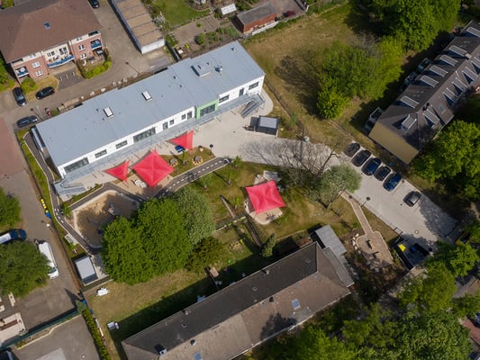 Neubau Kita Förderstraße in Essen, Luftbild mit Gelände