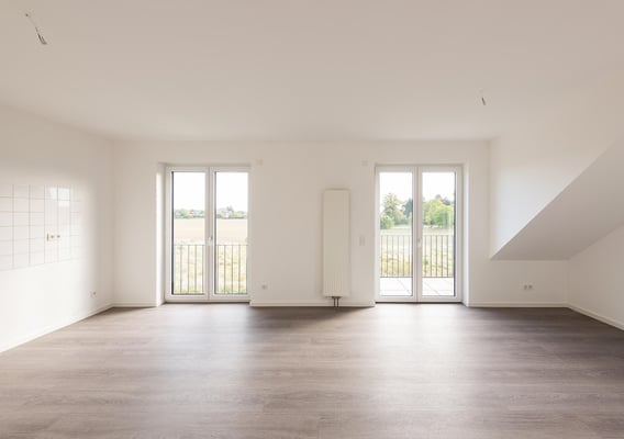 405 Neubau von 4 geförderten Wohnhäusern im Pater-Prinz-Weg in Köln-Rondorf, Wohnzimmer mit Küche Erdgeschoss