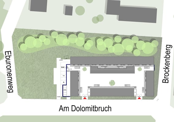 473_Übergangsunterkunft Kelmesberg Kupferstadt Stolberg, Lageplan Neubau