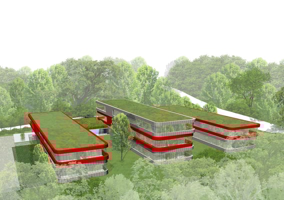 Wettbewerb Neubau Kreisverwaltung Mettmann Perspektive 1