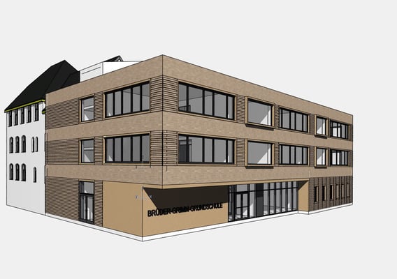 Erweiterung Brüder-Grimm-Schule Dortmund, Haupteingang Ansicht