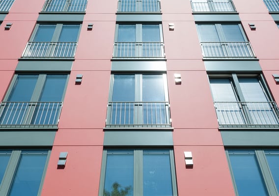 Studierendenwohnheim Bachemer Straße in Köln, Detail Fassade