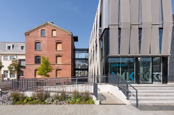 Neubau des Verbindungsbaus mit Ansicht Übergänge zum Museum für Frühindustrialisierung in Wuppertal