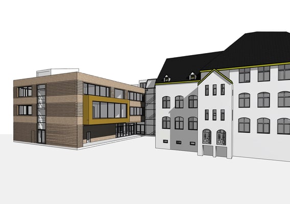 Erweiterung Brüder-Grimm-Schule Dortmund, Schulhof Ansicht