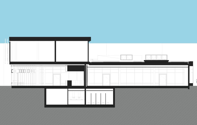 Erweiterung Mensa Hochschule Bonn-Rhein-Sieg in Rheinbach, Schnitt