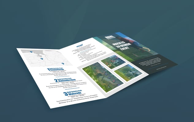 Kunde: Buhl Activity Parks GmbH | Skills: Idee, Konzept, Grafik, Illustration, Gestaltung, Umsetzung Trifold-Flyer.