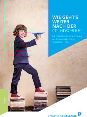 Kunde: Landkreis Friesland / Abteilung Jobcenter | Skills: Grafik, Illustration, Texteinpassung, Umsetzung Broschüre "Wie geht es weiter mit der Grundschule".