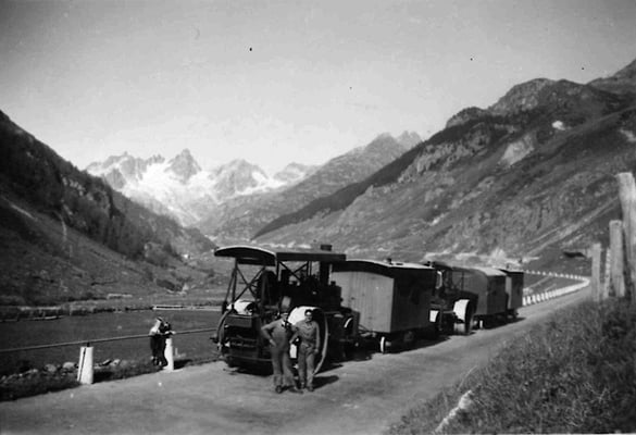 Strassenbau auf der Susten Passstrasse, ca. 1946