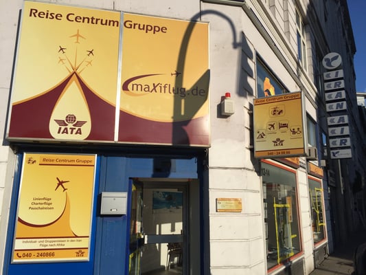 Lichtwerbung für Reisebüro