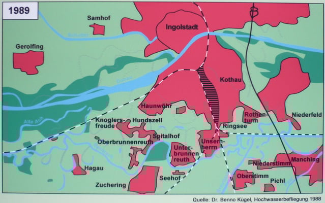 Flächenversiegelung im Jahr 1989