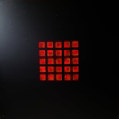 Papier, peinture métal sur plaque d'aluminium - 1m x 1m