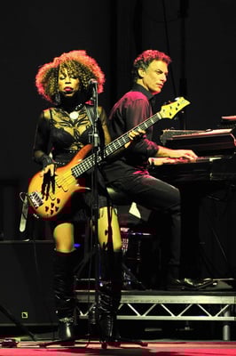 Oneida James - Rebeccu playing the Bass for Joe Cocker