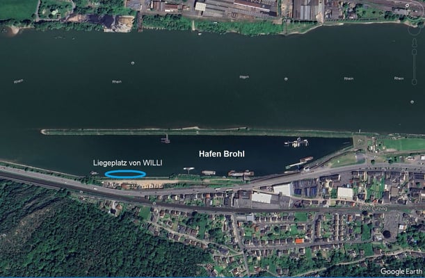 Liegeplatz im Hafen Brohl (© GoogleEarth)