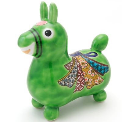 九谷焼ロディの画像　【特注品：東急ハンズ金沢店様】　糠川孝之作　色絵束熨斗文（緑）