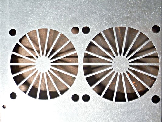 Protection ventilateur réalisée en aluminium AG3 en 1 mm