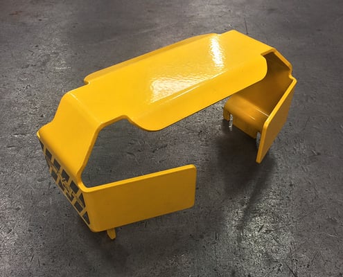 Peinture époxy sur acier + pose d'un autocollant