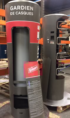 Borne de casque, réalisée en acier S235 en 2 mm