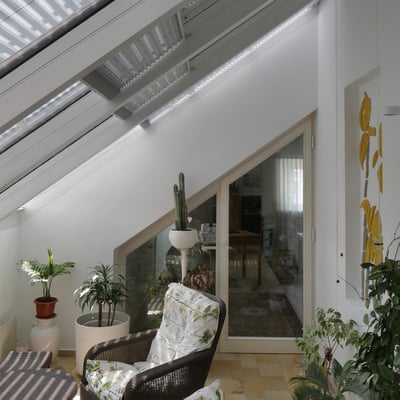 Wintergarten mit neuem Sonnenschutz