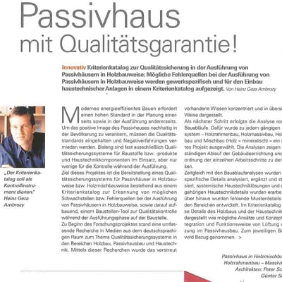 Passivhaus mit Qualitätsgarantie