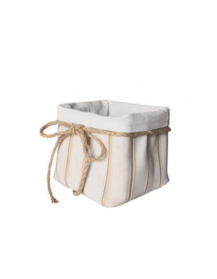 cache pot en cuir beige