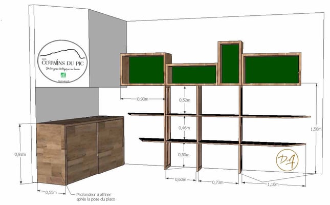 Création du mobilier Les Co'Pains du Pic