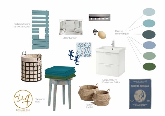 Planche d'ambiance salle de bain - Décor Zé Âme