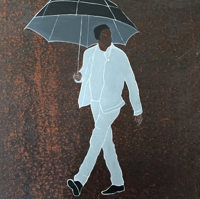 RAINY DAY,30X30, ACRYL AUF EISENPLATTE, VERKAUFT