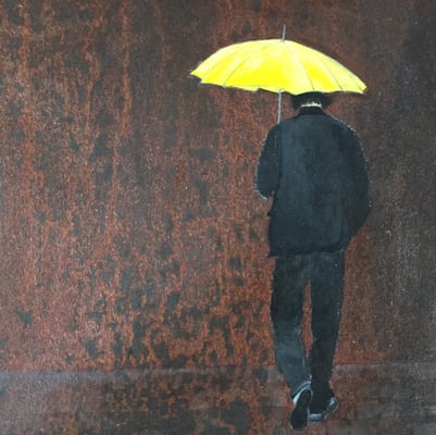 RAINY DAY, 30X30, ACRYL AUF EISENPLATTE, PREIS AUF ANFRAGE