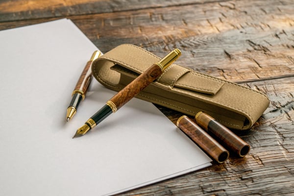 Schreibset mit 24 Karat Goldbeschichtung  (&copy; G. Lampesberger)