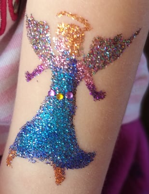 Glitzer Tattoo Engel Penzberg Geburtstagsparty Kindergeburtstag
