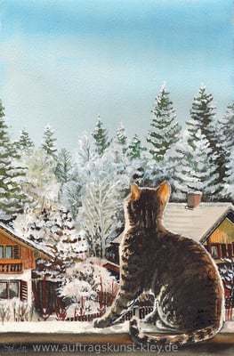 "Balkon" Mischtechnik auf Aquarellpapier 19x29cm