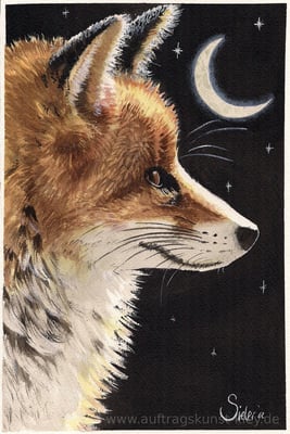 "Fox" Mischtechnik auf Aquarellpapier 19x29cm