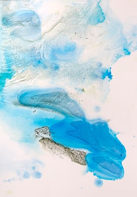 Aquarelles et encres sur papier yupo par Martine SAINT ELLIER