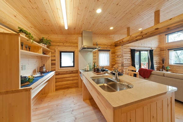ログハウスの台所