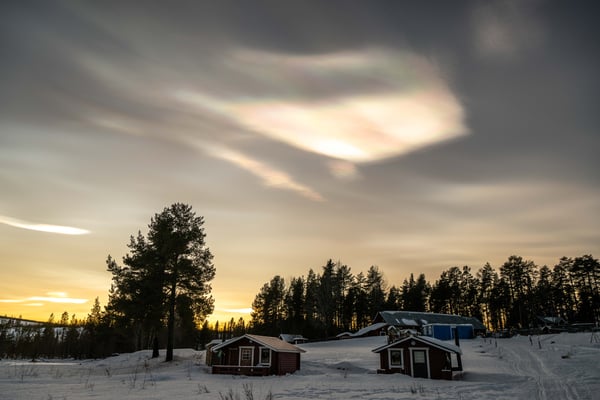 Stratosphärenwolken über unserer Huskyfarm