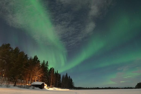Nordlichter über der Lapplands Drag Huskyfarm