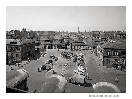 Archiv-Nr. 5002H / Alter Bahnhof Heidelberg um 1950