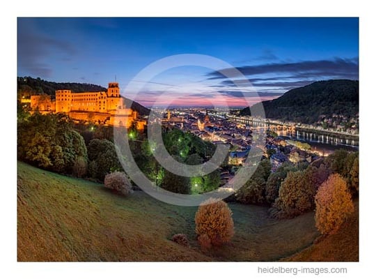 Archiv-Nr. hc2014140 | Nächtliches Heidelberg mit Schloss, Altstadt u. Rheinebene