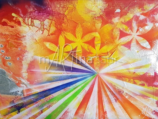 Regenbogen und Lebensblume