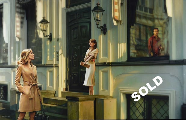 SOLD. Tos Kostermans, Sunny afternoon in Autumn, Mixed Media on canvas, 150 x 100 cm 